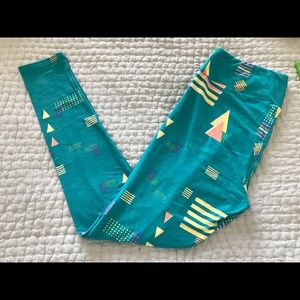 Brand New LuLaRoe Leggings TC Tall Curvy Teal Geo